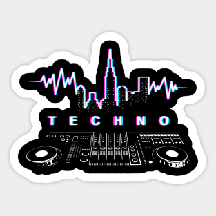 Techno Music New York Sticker